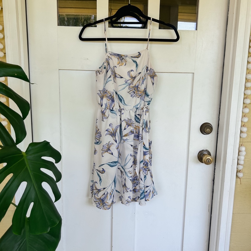 Faux Wrap Floral Mini Dress